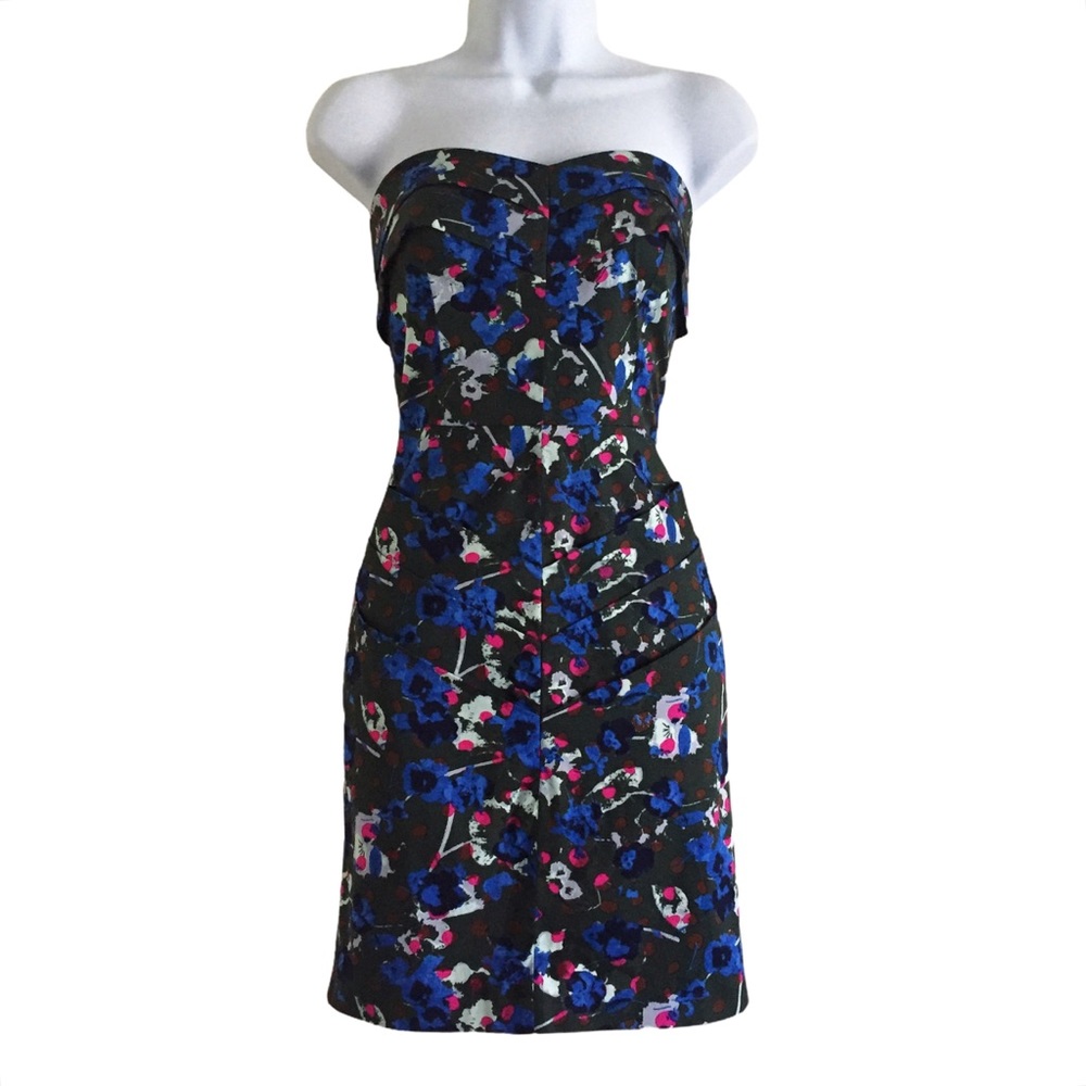 RACHEL ROY Strapless Print Dress
